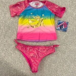 H20 girls Sparkly mermaid bathing suit set size 4T NWT
